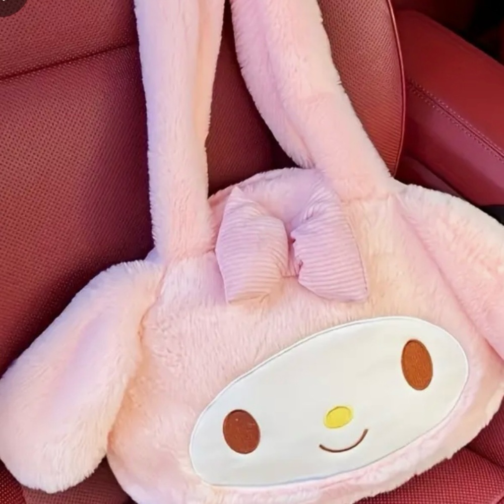 My Melody Pink Plush Bag with zipper